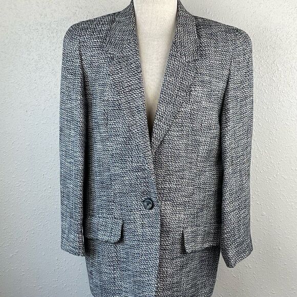 Pre-Used Norm Thompson Womens Multi Color Blazer Jacket Size 14 - Picture 1 of 11
